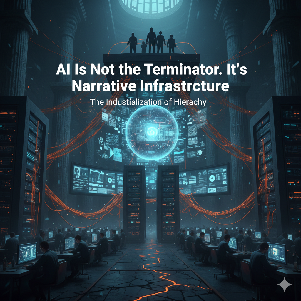 AI Is Not the Terminator. It’s Narrative Infrastructure. **Beyond the Distraction of Machine Consciousness